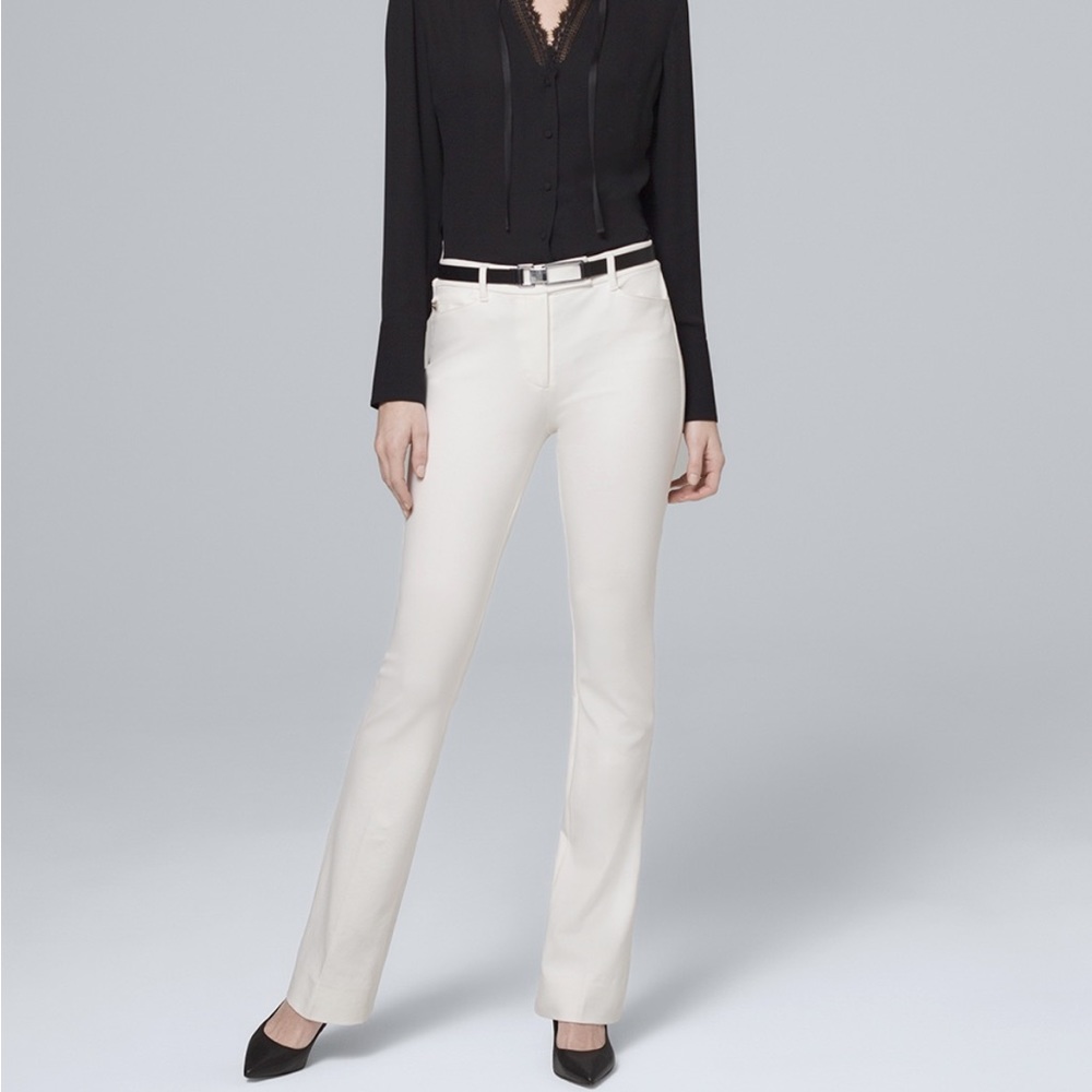 WHBM Effortless Collection Slim Boot Slacks Pants Amazing winter white